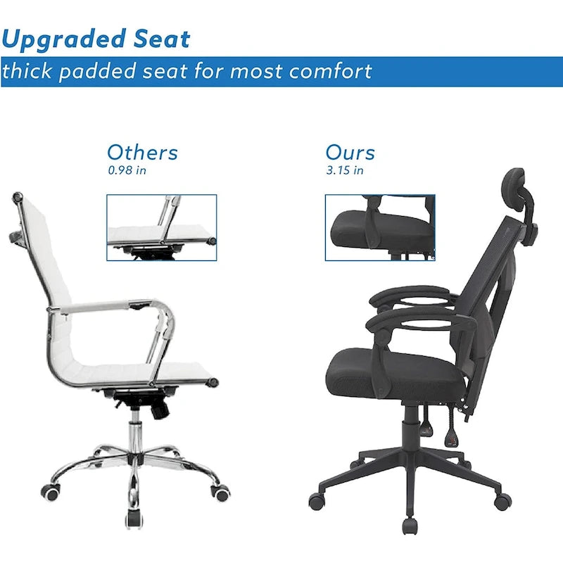 Adjustable Office Chair with Headrest Ergonomic Desk Chair High Back Mesh Office Chairs with Lumbar Support with Wheels