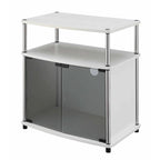 Convenience Concepts Designs2Go 26 inch TV Stand with Black Glass Storage Cabinet and Shelf