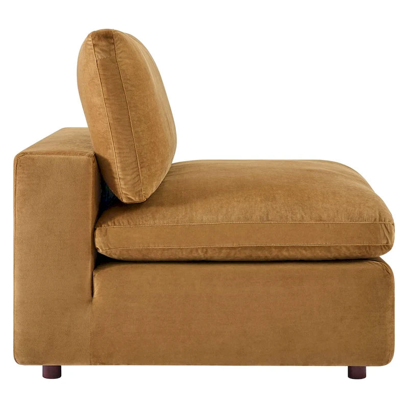 Commix Down Filled Overstuffed Velvet 5-Piece Sectional Sofa