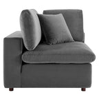 Commix Down Filled Overstuffed Velvet 5-Piece Sectional Sofa