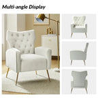 Abadiana Accent Tufted Chair with Metal Base by HULALA HOME
