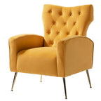 Abadiana Accent Tufted Chair with Metal Base by HULALA HOME