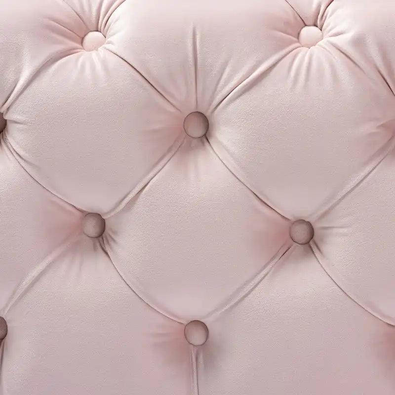 Glam Velvet Ottoman with Gold Legs