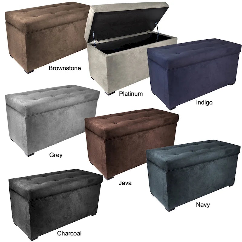 Angela 8-button Tufted Obsession Storage Trunk Bench