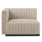 Conjure Channel Tufted Upholstered Fabric 4-Piece Sofa