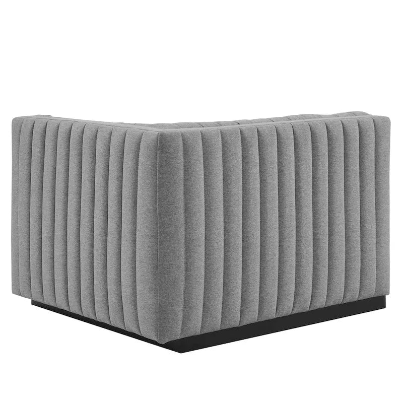 Conjure Channel Tufted Upholstered Fabric 4-Piece Sofa