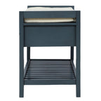 Contemporary Cushioned Shoe Rack with 2 Drawers and Open Shelf