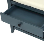 Contemporary Cushioned Shoe Rack with 2 Drawers and Open Shelf
