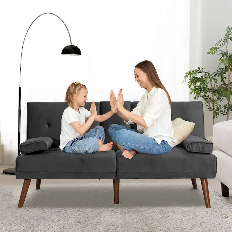 Futzca 60  Small Loveseat, 3 in 1 Cute Convertible Sofa Bed
