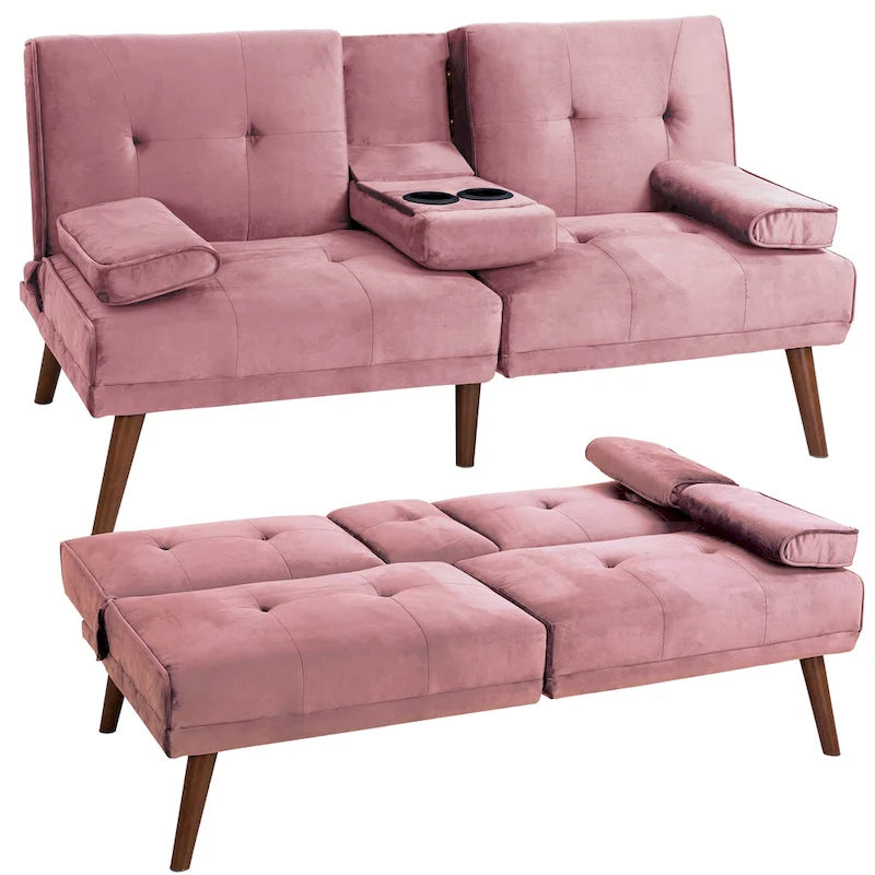 Futzca 60  Small Loveseat, 3 in 1 Cute Convertible Sofa Bed