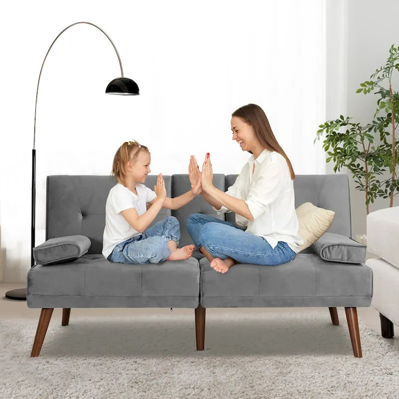 Futzca 60  Small Loveseat, 3 in 1 Cute Convertible Sofa Bed