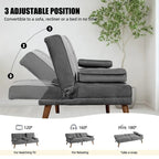 Futzca 60  Small Loveseat, 3 in 1 Cute Convertible Sofa Bed