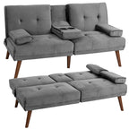 Futzca 60  Small Loveseat, 3 in 1 Cute Convertible Sofa Bed