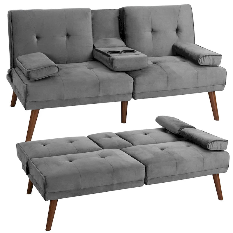 Futzca 60  Small Loveseat, 3 in 1 Cute Convertible Sofa Bed