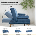 Futzca 60  Small Loveseat, 3 in 1 Cute Convertible Sofa Bed