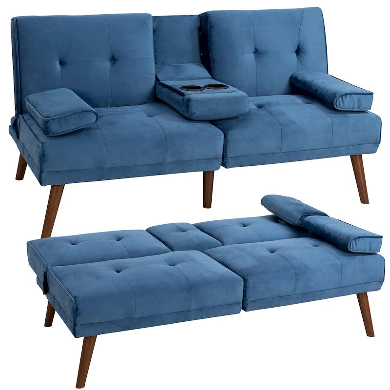 Futzca 60  Small Loveseat, 3 in 1 Cute Convertible Sofa Bed