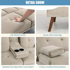 Futzca 60  Small Loveseat, 3 in 1 Cute Convertible Sofa Bed