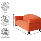 Coast to Coast Sofas Traditional 3 Seater Sofa Velvet Solid Wood Frame Upholstered