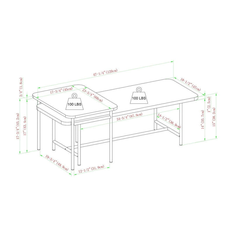Middlebrook Contemporary Nesting Coffee Table
