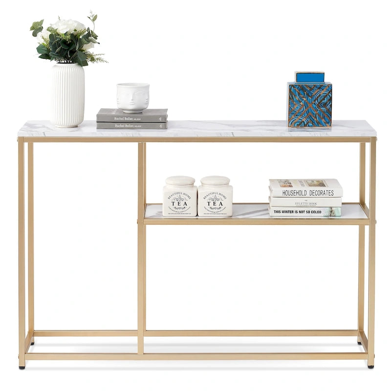 MCombo Narrow Console Table with Storage Shelf for Living Room, MDF Sage80 - 7'6  x 10'9