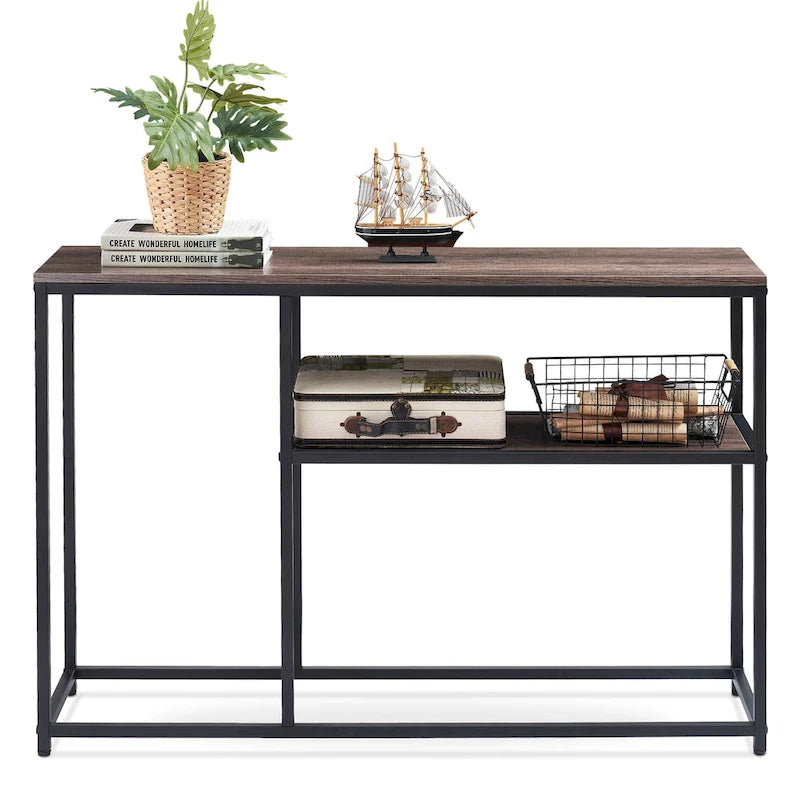 MCombo Narrow Console Table with Storage Shelf for Living Room, MDF Sage80 - 7'6  x 10'9