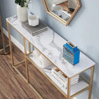 MCombo Narrow Console Table with Storage Shelf for Living Room, MDF Sage80 - 7'6  x 10'9