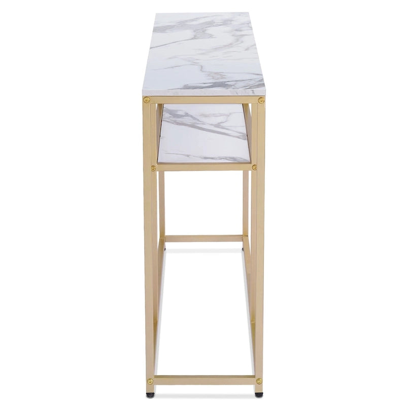 MCombo Narrow Console Table with Storage Shelf for Living Room, MDF Sage80 - 7'6  x 10'9