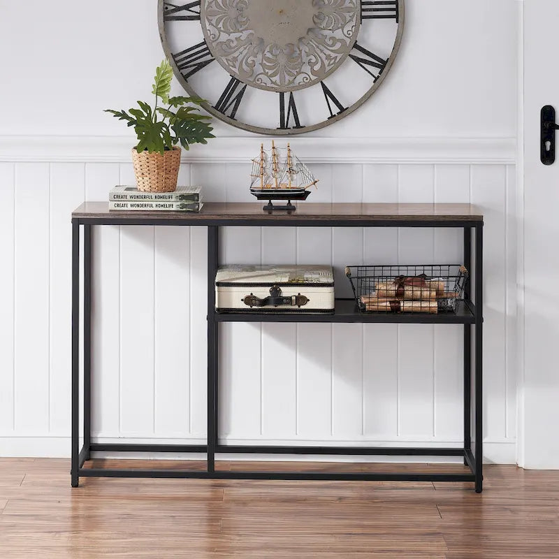 MCombo Narrow Console Table with Storage Shelf for Living Room, MDF Sage80 - 7'6  x 10'9