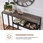 MCombo Narrow Console Table with Storage Shelf for Living Room, MDF Sage80 - 7'6  x 10'9