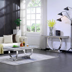 Modern Console Tables With Metal U Base and Gloss texture top
