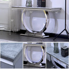 Modern Console Tables With Metal U Base and Gloss texture top