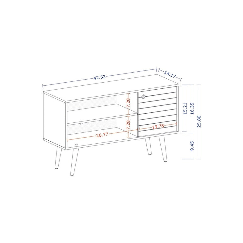 Mid-century Modern Liberty 2-shelf TV Stand