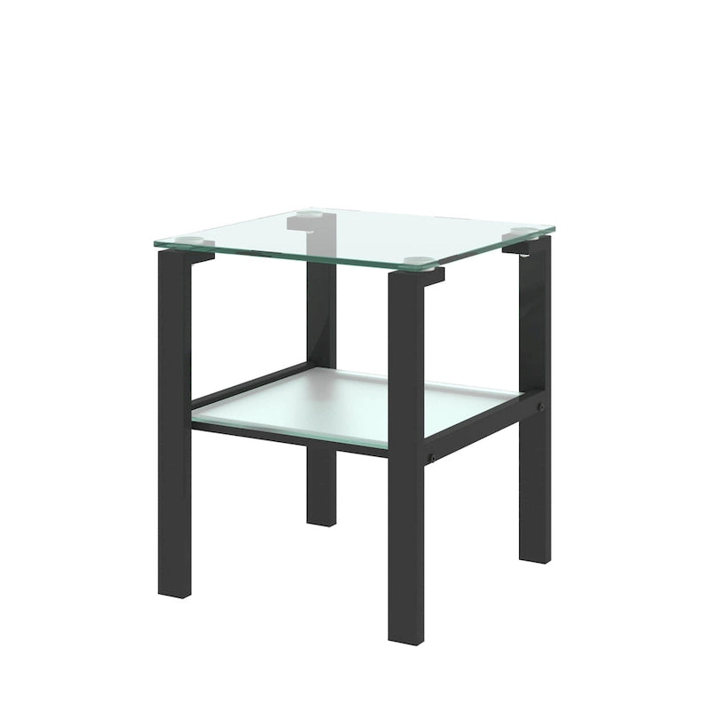 Glass two layer tea table, small round table, corner table, living room side table
