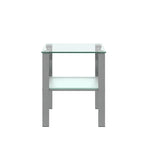 Glass two layer tea table, small round table, corner table, living room side table