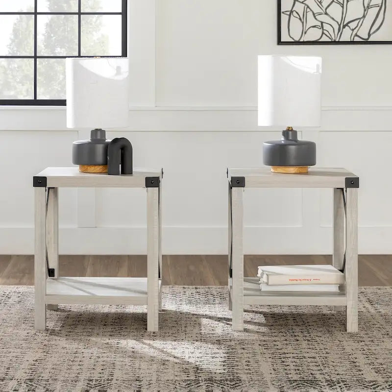 18-inch X-side Accent Table (Set of 2)