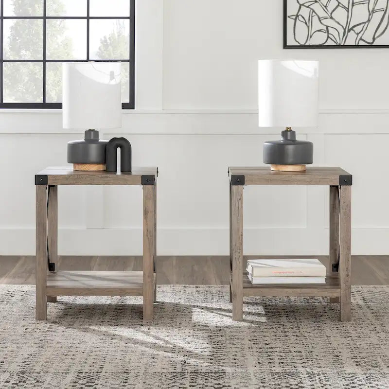 18-inch X-side Accent Table (Set of 2)