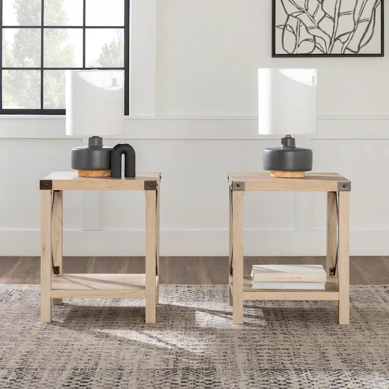 18-inch X-side Accent Table (Set of 2)