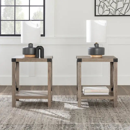  18-inch X-side Accent Table (Set of 2)