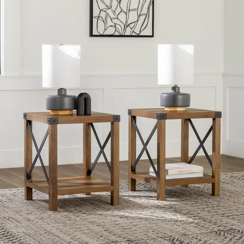 18-inch X-side Accent Table (Set of 2)
