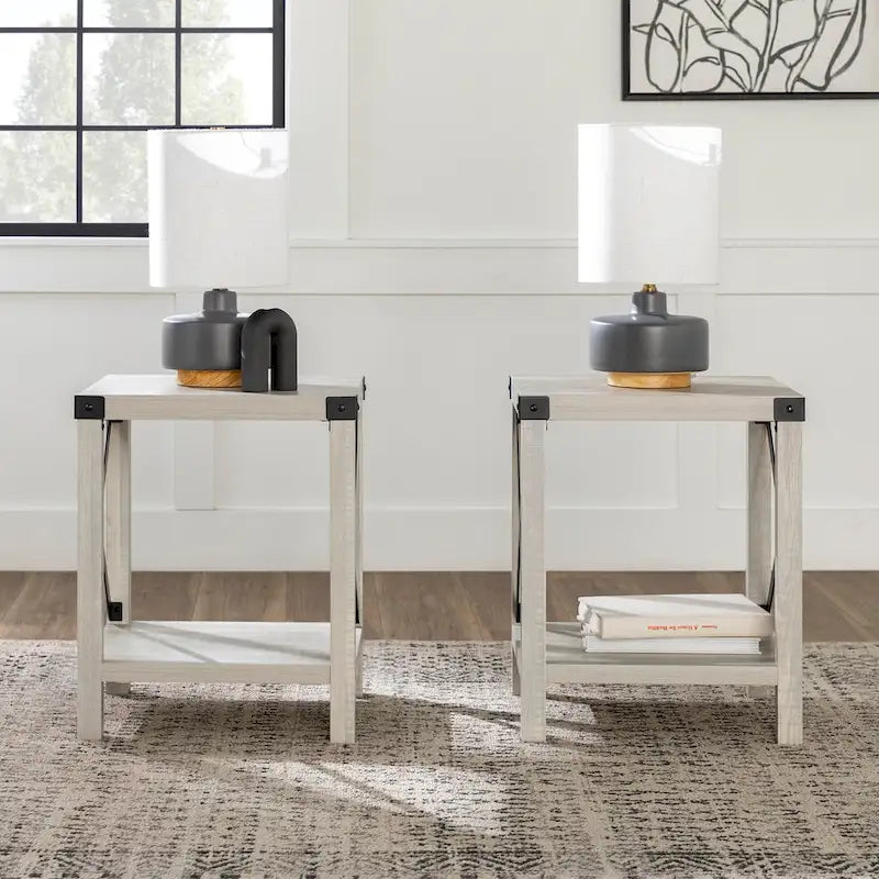 18-inch X-side Accent Table (Set of 2)