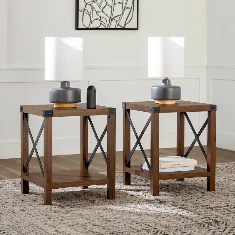 18-inch X-side Accent Table (Set of 2)