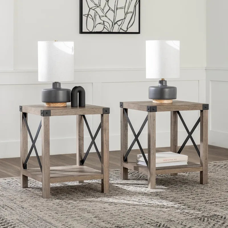18-inch X-side Accent Table (Set of 2)