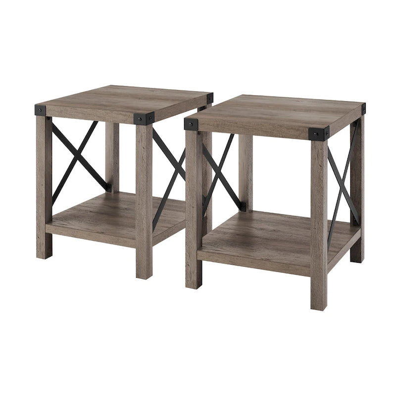 18-inch X-side Accent Table (Set of 2)