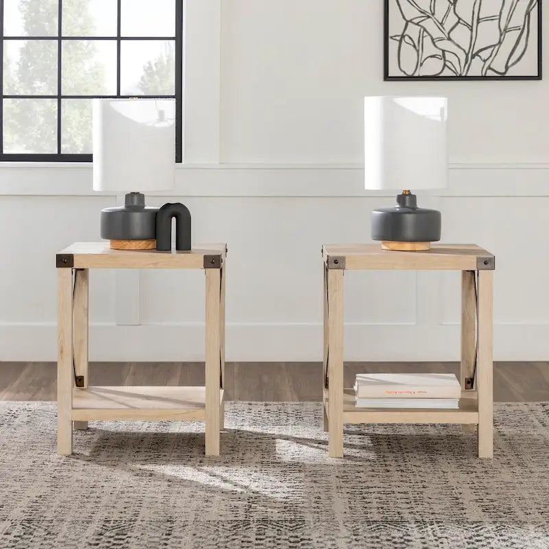 18-inch X-side Accent Table (Set of 2)