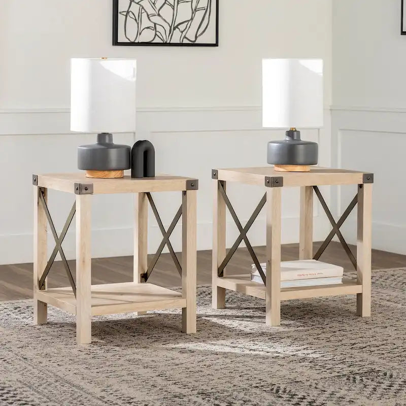 18-inch X-side Accent Table (Set of 2)