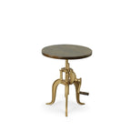 Carolina Living Regan Adjustable Accent Table - Chestnut Top - Black Base