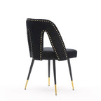Clihome Set of 2 Contemporary Velvet Upholstered Dining Chair