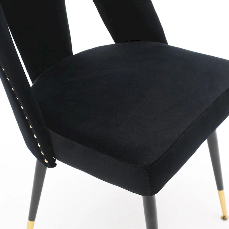 Clihome Set of 2 Contemporary Velvet Upholstered Dining Chair
