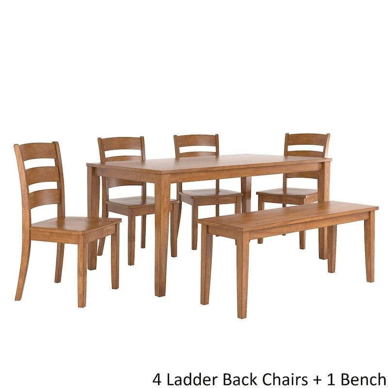 Wilmington II 60-Inch Rectangular Oak Finish Dining Set by iNSPIRE Q Classic