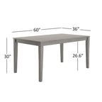 Wilmington II 60-Inch Rectangular Antique Grey Dining Set by iNSPIRE Q Classic